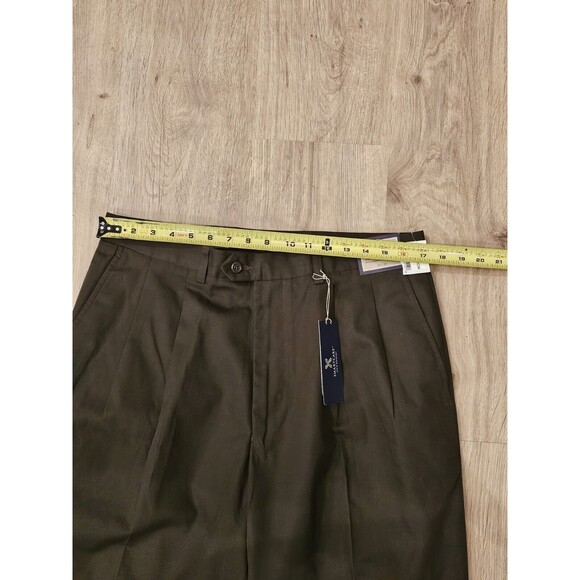 John W Nordstrom Smart Care Stain Resistant Pleated Cuffed Pant Mens 35×29 Brown - Picture 7 of 11